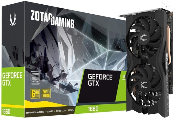 видеокарта GeForce GTX 1660 6GB GDDR5 игры видеокарты ZOTAC снаряжения минирования 192Bit